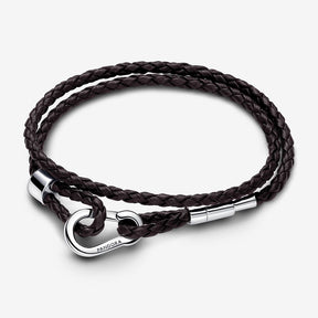 Pulseira dupla de couro Pandora Moments